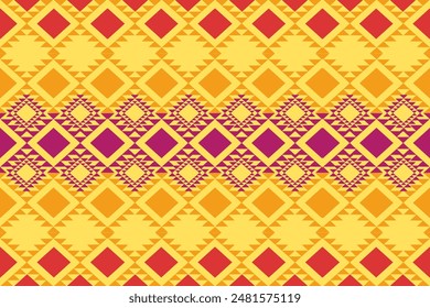 Geometric, seamless,pixel, traditional ethnic, Thai pattern, fabric pattern for textiles, rugs, wallpaper, clothing, sarong, batik, wrapping, embroidery, print, background,cover, illustration, vector.