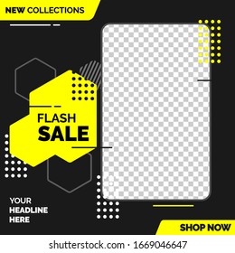 Geometric selling banners for social media
