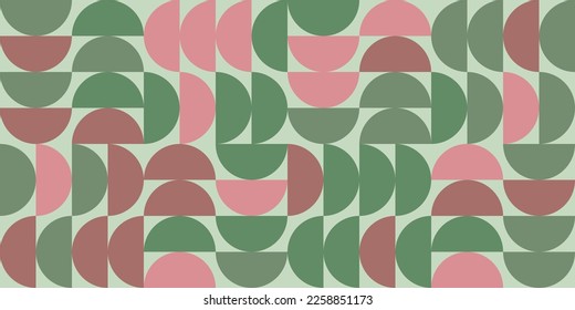 Geometric semi circles seamless pattern. For textile, product application. Vector illustration, flat design. 