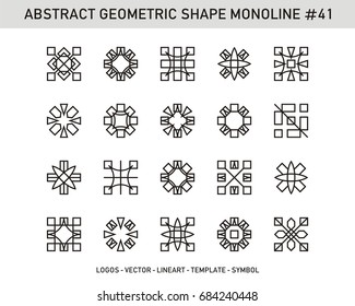 Geometric Set - Abstract Shape Mono-line