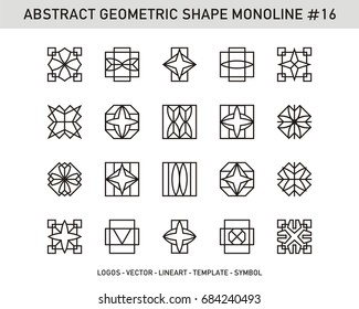 Geometric Set - Abstract Shape Mono-line