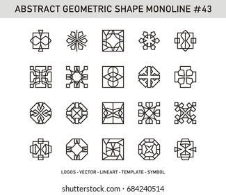 Geometric Set - Abstract Shape Mono-line
