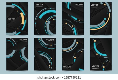 Geometric Set of banner templates. Bright modern abstract design. Vector Illustration