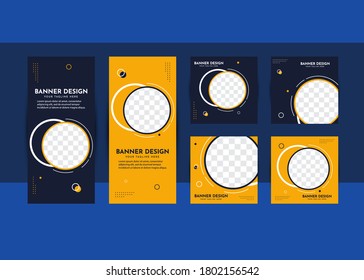 Geometric set of modern banners design templates.
