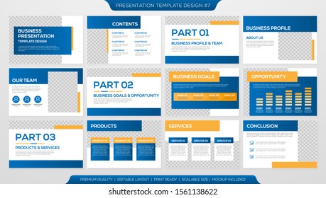 Geometric  set of presentation template design with modern and minimalist layout concept
