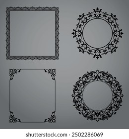 Geometric set of seamless black and gray patterns. Simple vector graphics.