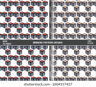 Geometric set of seamless black and white.