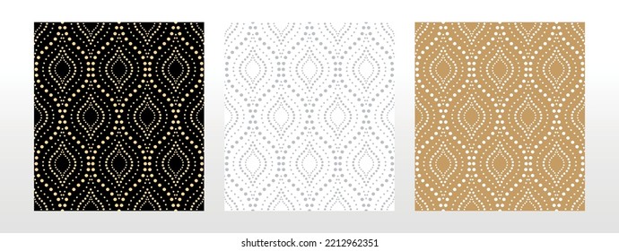 Geometric set of seamless colored patterns. Simpless vector graphics