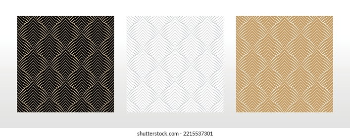 Geometric set of seamless colored patterns. Simpless vector graphics