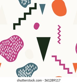 Geometric set  seamless colored. Perfect illustration for web background or print wrapping decoration and fashion textile, fabric, and interior design.