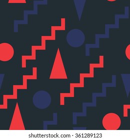 Geometric set  seamless colored. Perfect illustration for web background or print wrapping decoration and fashion textile, fabric, and interior design.