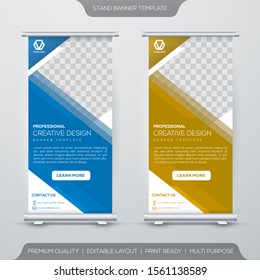 Geometric set of stand banner template design with minimalist concept