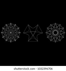 Geometric set stars and flowers for gifts and holidays pattern vector EPS10