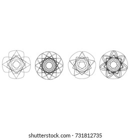 Geometric set stars and flowers for gifts and holidays pattern vector EPS10
