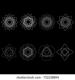 Geometric set stars and flowers for gifts and holidays pattern vector EPS10