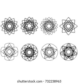 Geometric set stars and flowers for gifts and holidays pattern vector EPS10