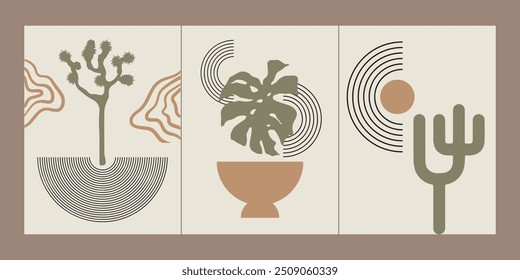 geometric shape and abstract art with natural element