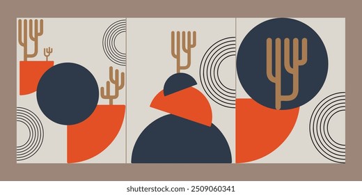 geometric shape and abstract art with natural element