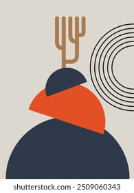geometric shape and abstract art with natural element