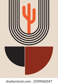 geometric shape and abstract art with natural element