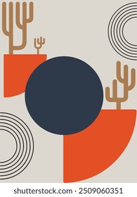 geometric shape and abstract art with natural element