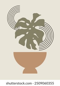 geometric shape and abstract art with natural element