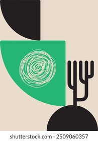 geometric shape and abstract art with natural element