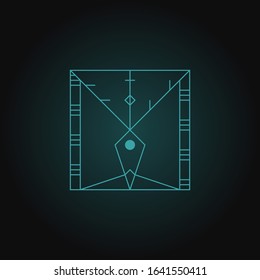 Geometric shape, abstract art vector deco frame. Hipster trendy line style 1920 design. Luxury cover graphic poster brochure design. Elegant sign and icon. Mystery tribal illustration art