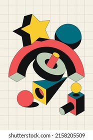 Geometric shape abstract background modern art style. Design element template can be used for poster, backdrop, publication, brochure, flyer, leaflet, vector illustration