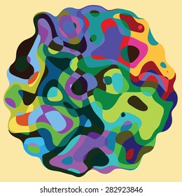 Geometric shape with abstract colourful wavy background for card template