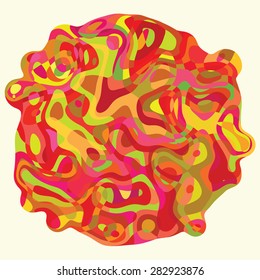 Geometric shape with abstract colourful wavy background for card template