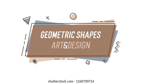 Geometric shape with abstract elements and place for text. Vector graphic design illustration for advertising, sales, marketing, design and art projects, posters,social media, flyers