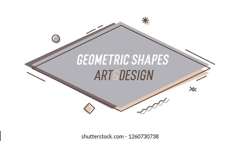 Geometric shape with abstract elements and place for text. Vector graphic design illustration for advertising, sales, marketing, design and art projects, posters,
social media, flyers