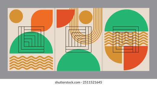 Forma geométrica y decoración abstracta de la pared del arte moderno