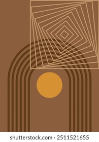 Forma geométrica y decoración abstracta de la pared del arte moderno