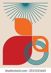 Forma geométrica y decoración abstracta de la pared del arte moderno
