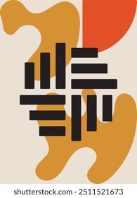 Forma geométrica y decoración abstracta de la pared del arte moderno