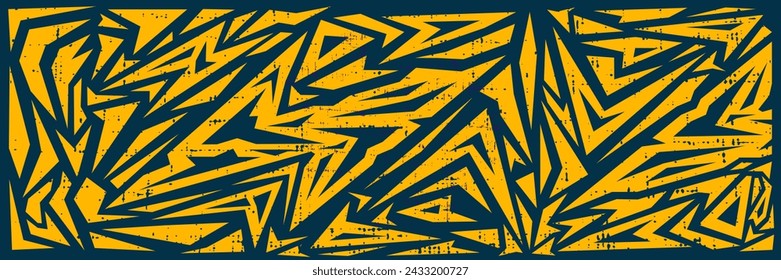 Geometric shape abstract pattern banner in yellow and dark blue color. Sports vector backgrounds. Suitable for backdrop, poster and cover template.