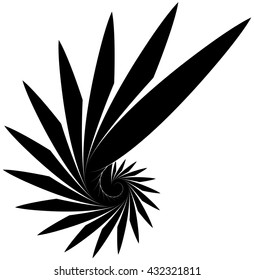 Geometric shape - Angular edgy element on white.