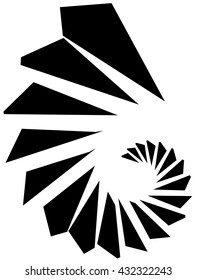 Geometric shape - Angular edgy element on white.