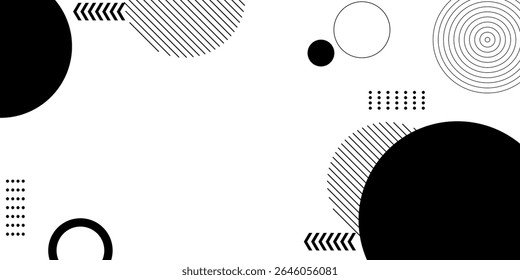 Geometric shape background black and white simple design