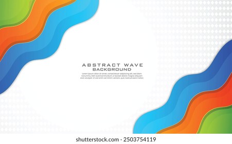 Geometric shape background design vector. Web banner template. Abstract wave gradient background design. Gradient color wave background art