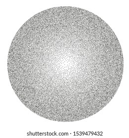 A geometric shape - ball, sphere randomly filled with small dots. To create a textured layout.