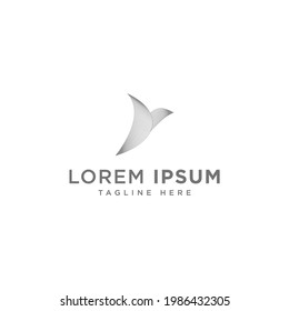 Geometric shape bird logo, bird line logo design concept, creative bird logo