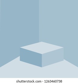 Geometric shape blue scene minimal 3d rendering