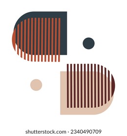 Geometric shape boho illustration recoloroble vector element