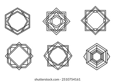 Geometric Shape, Border, Frame, Background set for Digital and Print Projects.