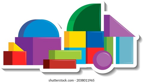 Geometric shape brick block illustration