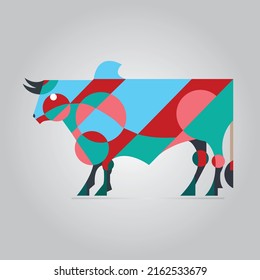 Geometric Shape Bull - Minimal Design