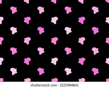 Geometric Shape cartoon character seamless pattern on black background